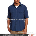 men's roll up sleeve fishing shirts with double chest pockets
